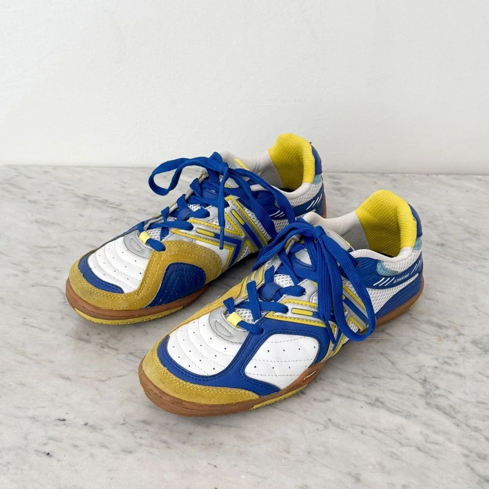 Indoor Soccer Kelme Star 360 Michelin Shoes Blue Yellow White Futsal Sneakers